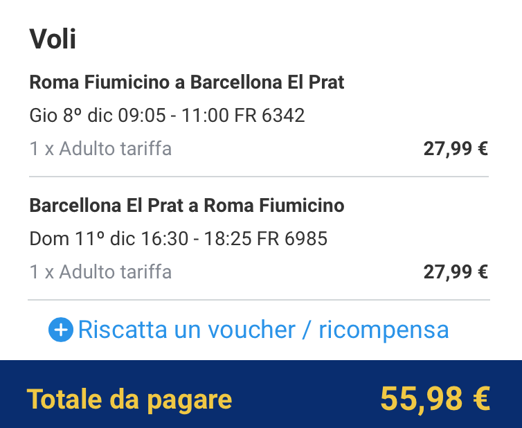 Idea per il Ponte dell’Immacolata: volo per Barcellona a/r a 56 euro